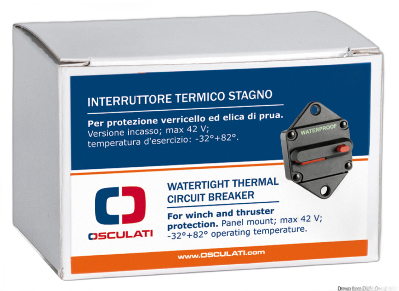 Interruttore magnetotermico stagno di protezione per verricello ed elica di prua