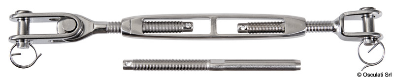 Tenditore per sartiame con cannula aperta in acciaio inox