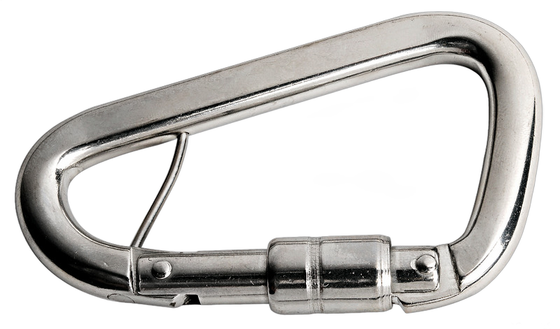 Moschettone in acciaio inox studiato appositamente per le cinture di sicurezza