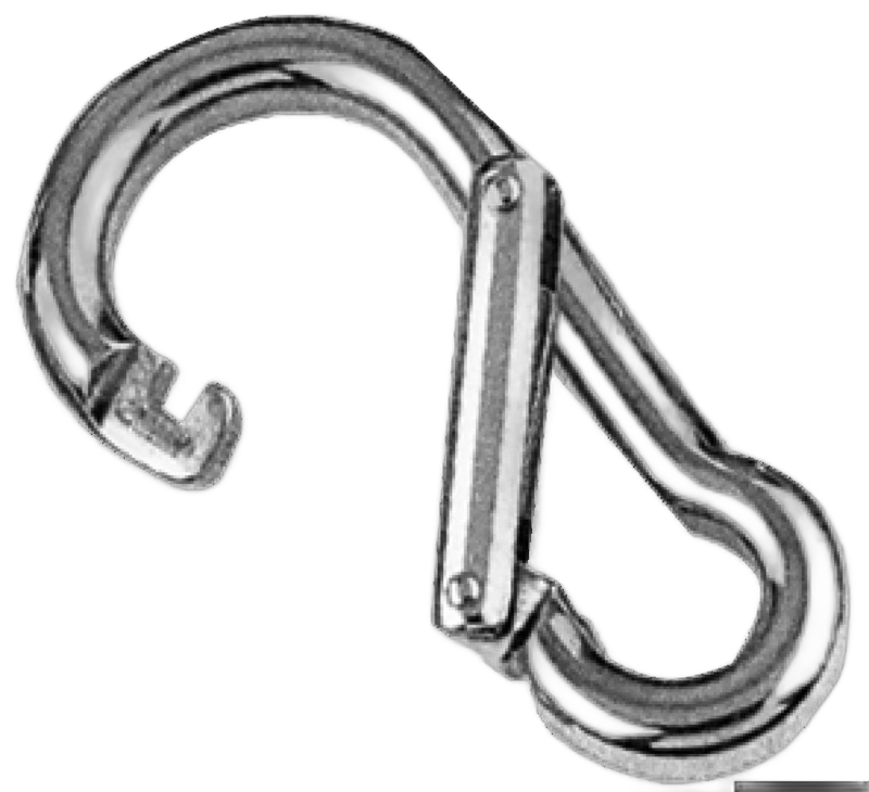 Moschettone in acciaio inox con apertura asimmetrica