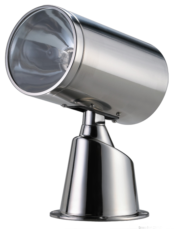 Faro elettrico Classic in acciaio inox completo di comando joystick da plancia