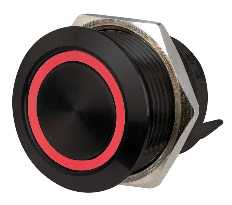 Interruttori FLAT neri in acciaio inox 1224V LED RBW