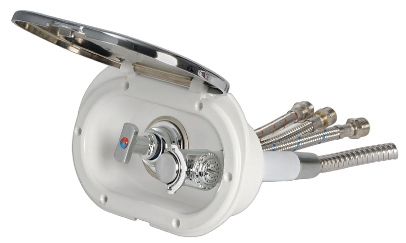 Box doccia Oval con miscelatore e doccia a pulsante Mizar