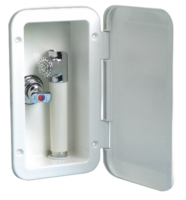 Box doccia con doccia a pulsante Mizar e miscelatore