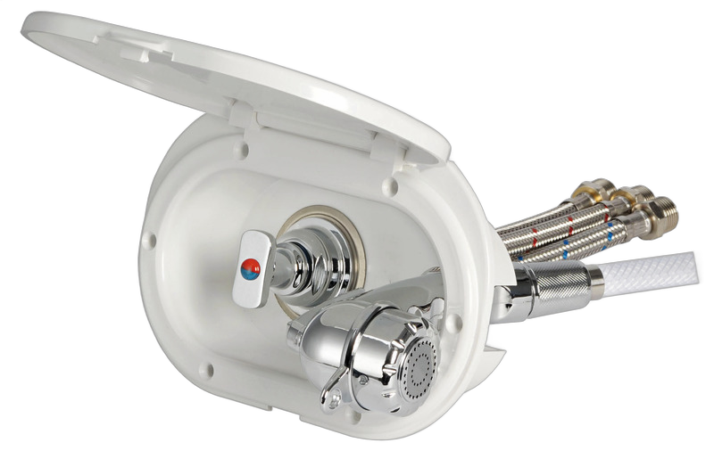 Box doccia Oval con miscelatore e doccia a pulsante Desy