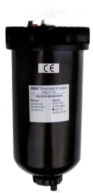 Prefiltro decantatore con elemento filtrante in rete inox 150 micron