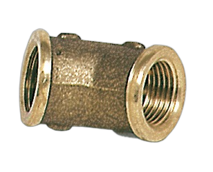 Gomito in ottone femmina/femmina a 45°