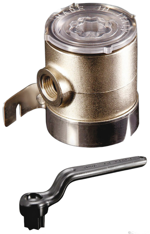 Filtro depurazione acqua a tazza in ottone nichelato
