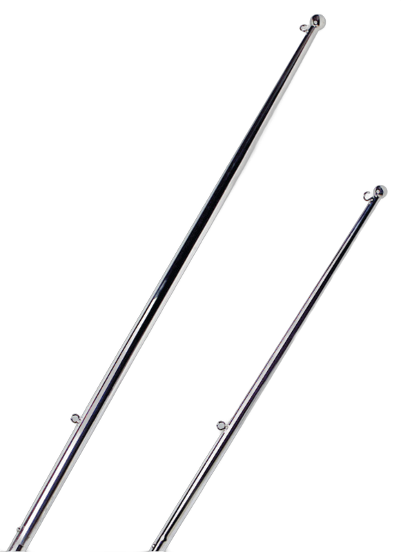 Portabandiera in Acciaio Inox lucidato a specchio con innesto a scatto