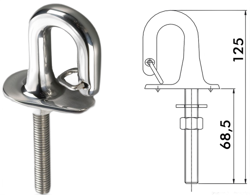 Anello con fermo a molla in acciaio inox