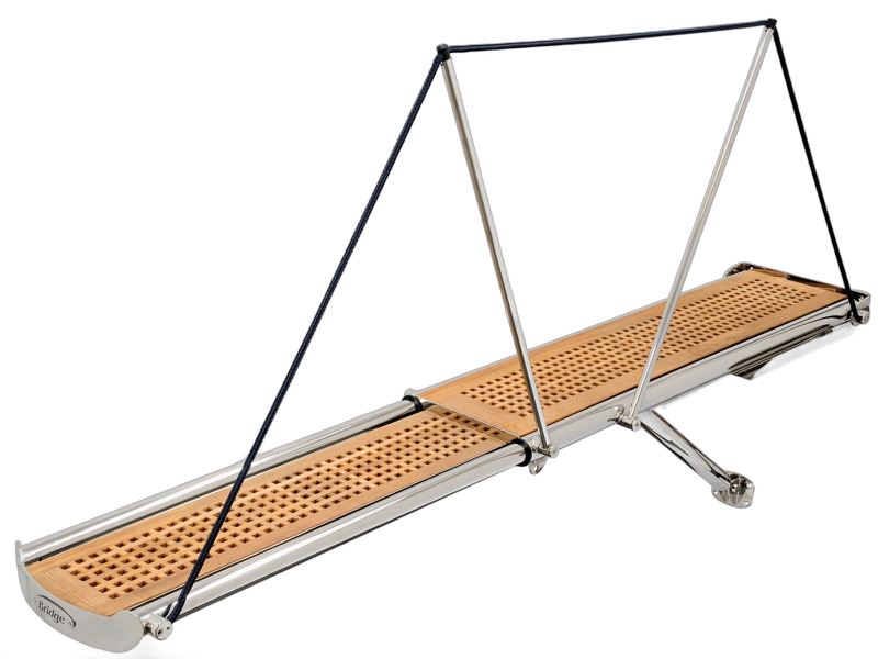 Passerella idraulica telescopica BRIDGE con struttura in acciaio inox AISI 316 lucidato a specchio