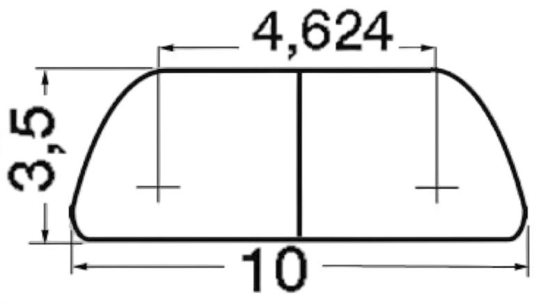 Profilo semitondo in acciaio inox AISI 316 lucidato a specchio