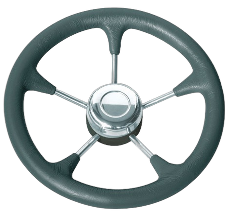 Volante in poliuretano morbido con razze in acciaio inox