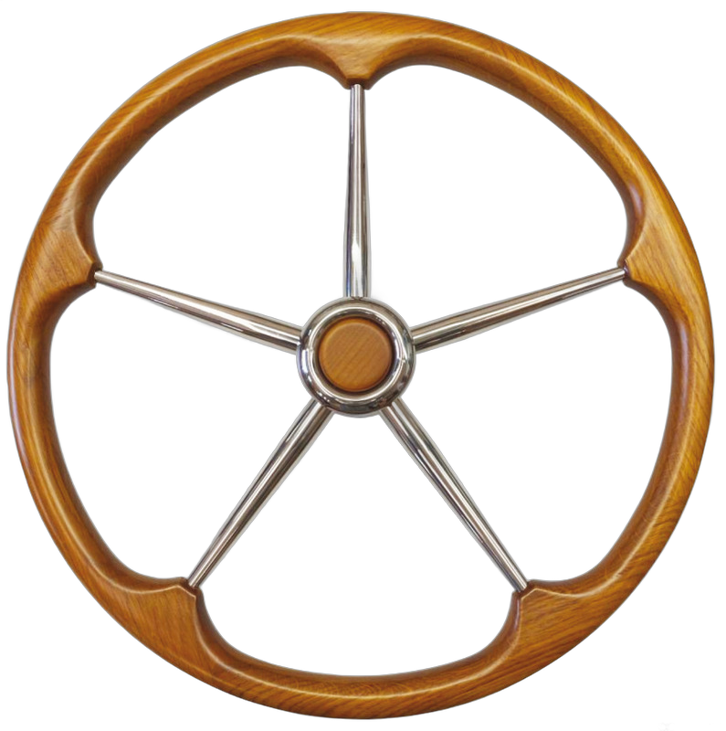 Timone con cerchio esterno in teak