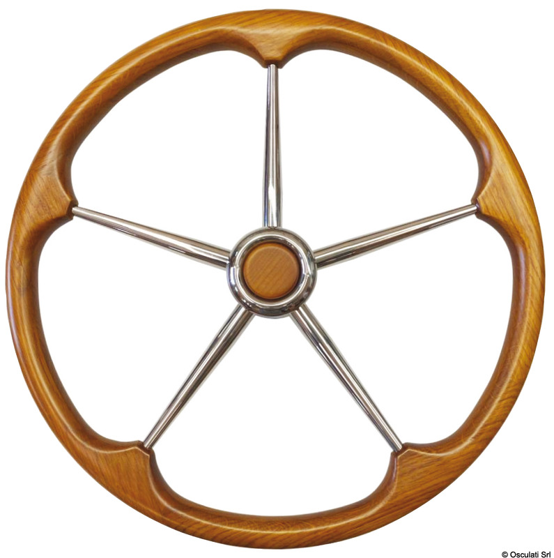 Timone con cerchio esterno in teak