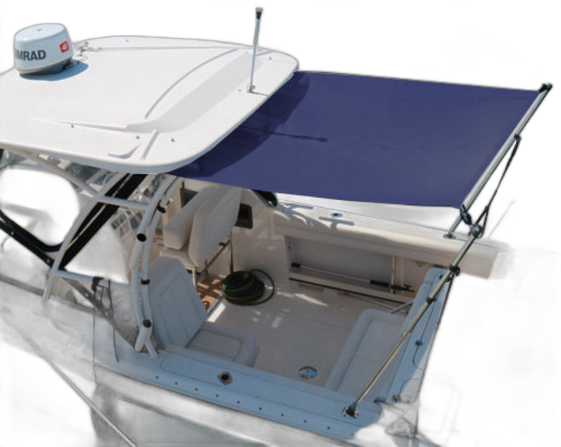 Tendalino con bracci telescopici, tettucci rigidi, tetti Flying bridge