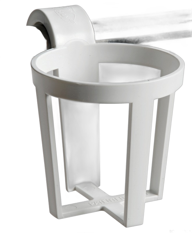 Portabicchieri universali in plastica da installare a scatto su pulpiti o battagliole