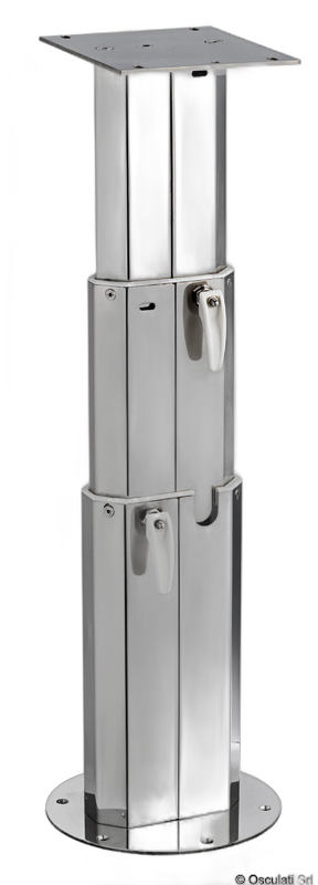 Gamba telescopica in acciaio inox per tavolo