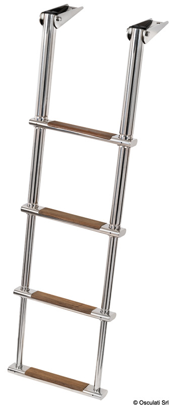 Scalette telescopiche Java con gradini in teak