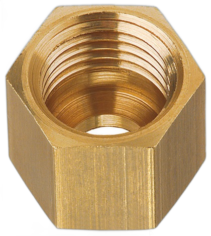 Dado in ottone per tubo rame da 8 mm, passo M14 x 1.5F