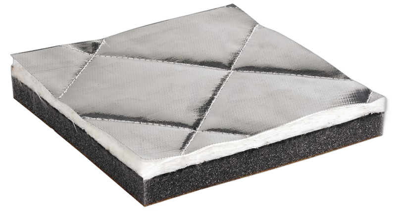 Pannelli fonoassorbenti, fonoimpedenti, termoresistenti con trapunta in fibra di vetro ISO 4589-3
